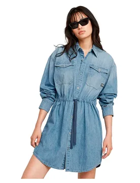 Robe à Manches Longues Relaxed Drawcord Denim Faded Thames 2XS - G-Star - FashionsVida