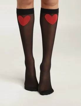Calcetines altos transparente corazon 31D - Dim - FashionsVida