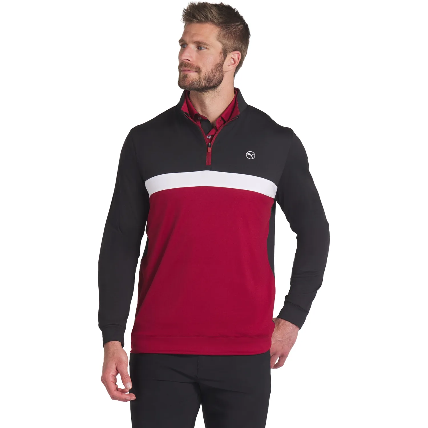 Layer Pure Colorblock, schwarz/weinrot s - Puma - FashionsVida