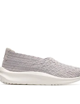 Women's Solevana Weave Pale Grey Slip Ons Shoes Size: 7-Standard Fit - Grey - Size: 7-Standard Fit - Clarks - FashionsVida