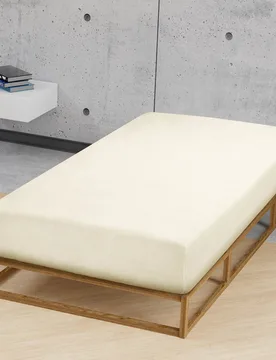 Jersey-Stretch-Spannbetttuch natur, 1x 140x200 cm - 160x200 cm - Castell - FashionsVida