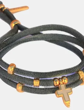 Link & Love - Pulsera Cruz denim con esmalte - Link & Love - FashionsVida