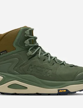 Men's Kaha 3 GORE-TEX Hiking Shoes in Nettle Leaf/Barley Flour, Size 7.5 - HOKA - FashionsVida