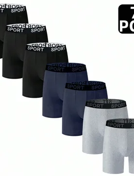 Set de 7 calzoncillos bóxer transpirables, suaves y cómodos para hombres S - Shein - FashionsVida