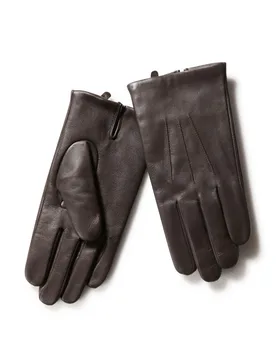 Leather Touchscreen Gloves Brown male - Charles Tyrwhitt - FashionsVida