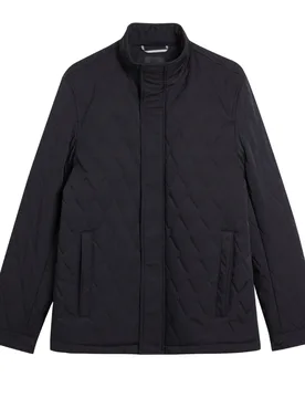 Mens Zampa Quilted Funnel Navy Jacket - Black - Size Small - Ted baker - FashionsVida
