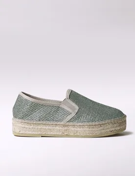 Alpargatas planas de mujer de tejido brillante con elásticos - Toni Pons - FashionsVida