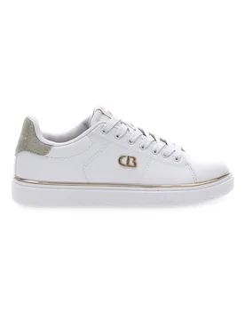 Sneakers Bianche con Bordo Dorato GTZ 2.0 38 - Cotton Belt - FashionsVida