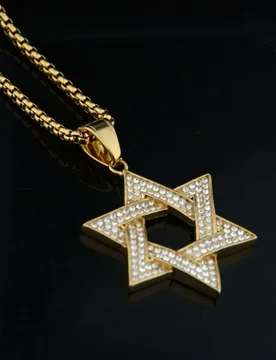 Religious Hexagram Star of David Iced Out Zircon Pendant Man Gold Silver Color Stainless Steel Necklace for Woman Jewish Jewelry - Aliexpress - FashionsVida