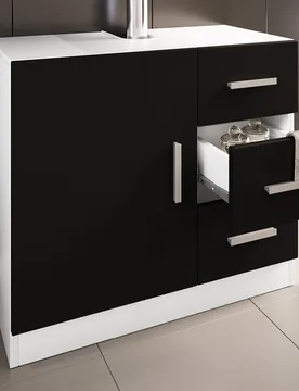 Waschbecken-Unterschrank "Zalo XL" Schwarz - VCM - FashionsVida