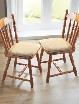 Sitzkissen mit rutschfester Unterseite beige 2er-Set - Eldo - FashionsVida