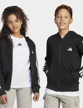 Felpa Con Cappuccio Essentials Full-zip Junior - Nero, nero nero Bambino taglia 11-12Y - Adidas - FashionsVida