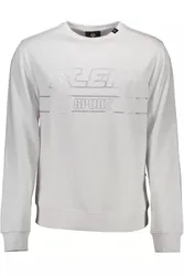 Mens Crew Neck Sweatshirt - White Cotton - Size Large