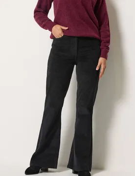 Women's Tall Cord Cotton Bootcut Jeans in Black Size: 12XL - Black - Size: 12XL - Long tall sally - FashionsVida