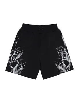 Pantalone Corto Tuta Uomo Reflective Lightning Shorts Black - PHOBIA - FashionsVida
