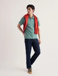 Pure Cotton Polo Shirt Bright Blue male