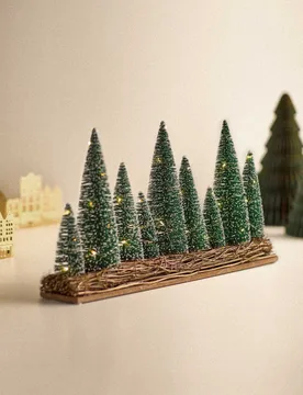 Light Up Bristle Treescape Decoration Multi - M&S - FashionsVida