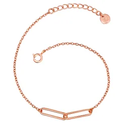 Womens Female Sterling Silver Bracelet - Rose Gold - Size 20 Cm
