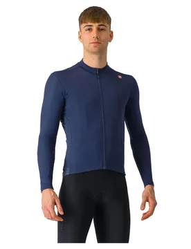 Maglia A Maniche Lunghe Espresso Thermal Belgian Blue / White - Castelli - FashionsVida