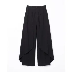 Pantalon de mujer fluido con sobrecapa a los lados