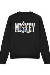 Unisex Mickey Mouse Football Kick Sweatshirt, Black Size: Medium - Black - Size: M