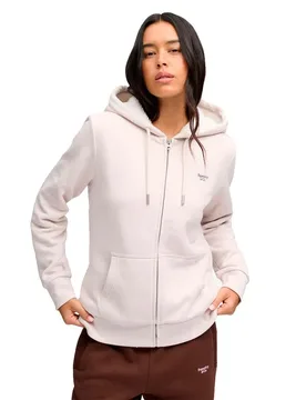 Felpa Con Zip Signature Embroidered Borg Wind Chime Grey 2XS - Superdry - FashionsVida
