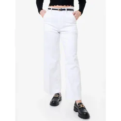 Womens The Soda Dakota Cropped Wide-Leg Jean - Female - White - W29 L30