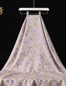New Chinese-style cheongsam and Hanfu dress fabric with a light purple gold jacquard pattern - Aliexpress - FashionsVida