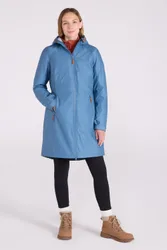 Iona Womens Borg Lined Longline Soft Shell - Blue - Blue - Size: 8