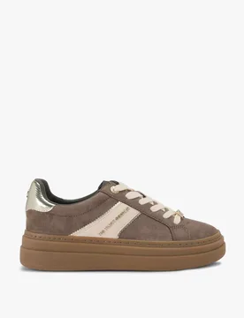 Suede Side Stripe Platform Trainers Brown female - Kurt geiger - FashionsVida