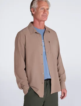 Miles Stretch Woven LS Shirt - Beige - Beige - Size: 4XL - Mountain Warehouse - FashionsVida