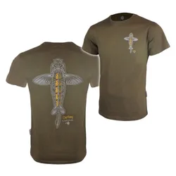 Carp Rising Short Sleeve T-shirt Khaki 3XL Men