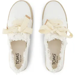 Alpargatas planas carolina lace up en lona blanca