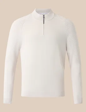Men's Golf Long Sleeve Quarter Zip Top - Cream Cream XL male - Castore - FashionsVida