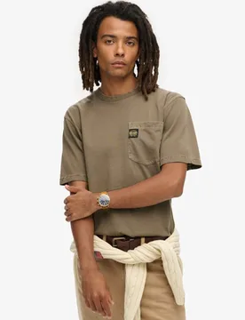 Superdry Herren T-shirt mit Tasche und Kontrastnähten Braun - Größe: XL - 39.99 - FashionsVida