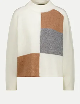 Pullover mit Colorblock-Muster Weiß 44 - monari - FashionsVida