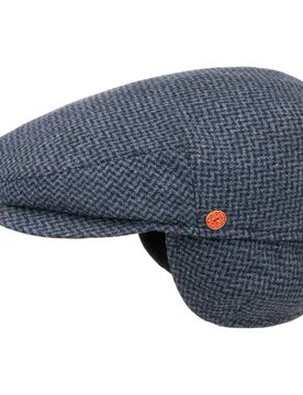 Merlino Zigzag Flat Cap with Ear Flaps by - navy - Herren - Size: 56 cm - Mayser - FashionsVida