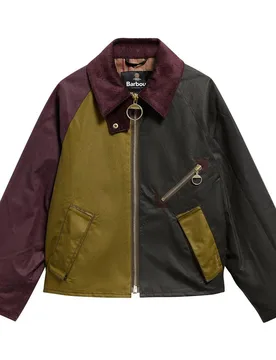 Chaqueta de mujer corta encerada arlene con cuello de pana - Barbour - FashionsVida