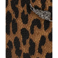 Zadig & Voltaire - Tarjetero de mujer en piel con estampado leopardo y alas de strass
