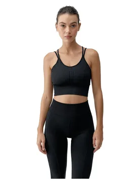 Haut De Sport Maintien Moyen India Black S - Born Living Yoga - FashionsVida