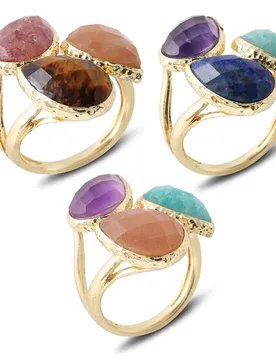 Natural Gemstone Women's Ring Bohemian Style Jewelry Ring Suitable as a Valentine's Day Christmas Gift for Women - Aliexpress - FashionsVida