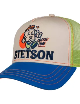 Coffee Time Trucker Cap by - beige-blue - Female - Size: One Size - Stetson - FashionsVida