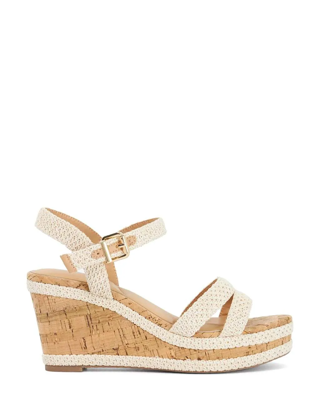 Buckle Wedge Sandals Ecru female - Dune london - FashionsVida