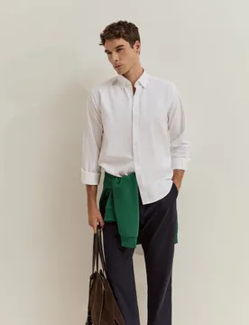 Camisa oxford de hombre de corte regular - Lion of Porches - FashionsVida