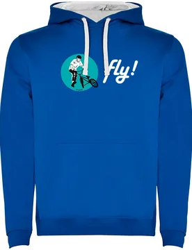 Felpa Con Cappuccio Fly Two-colour Royal Blue / White - Kruskis - FashionsVida