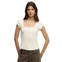Maglietta A Maniche Corte Athletic Essential Square Neck Off White XL