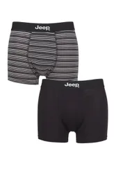 Mens 2 Pack Plain and Fine Striped Fitted Bamboo Trunks Black / Stripe Small - Black - Size: Small