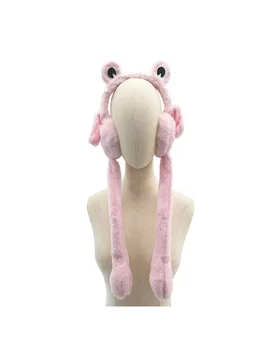 Women's Froggy Eyes Earmuffs with Flappy Ears in Pink - Pink - Size: One Size - Vellin - FashionsVida