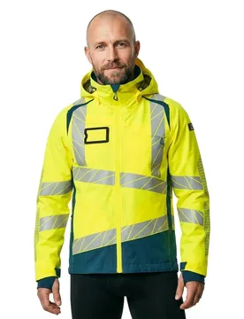 Veste De Pluie Accelerate Safe 19301 Outer Lining Hi-Vis Yellow / Dark Petroleum 4XL - MASCOT - FashionsVida