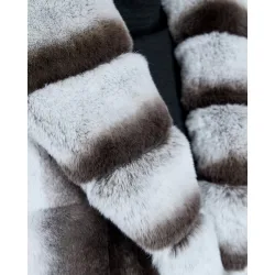 Chaqueta de mujer de pelo rex con cuello chal